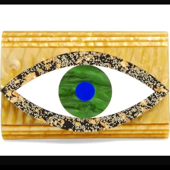 Kurt Geiger Bags Kurt Geiger Evil Eye Gold Klutch Poshmark